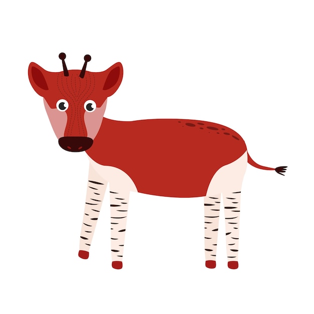 Plik wektorowy ilustracja postaci okapi okapi