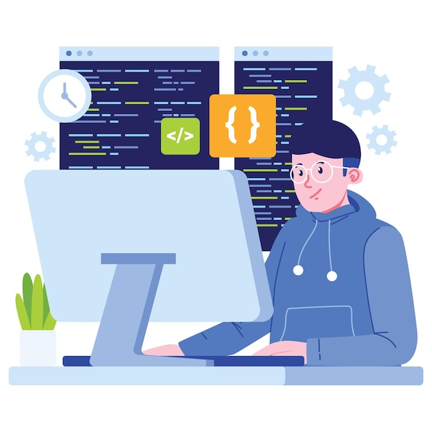 Ilustracja postaci programisty