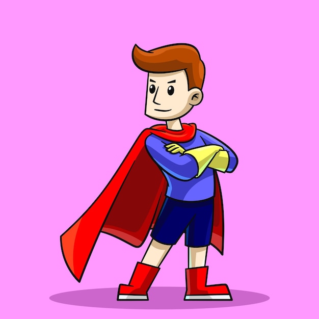 Ilustracja postaci superbohatera z kreskówek