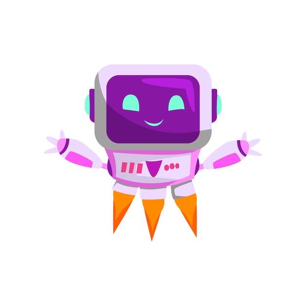 Ilustracja postaci uroczego asystenta robota