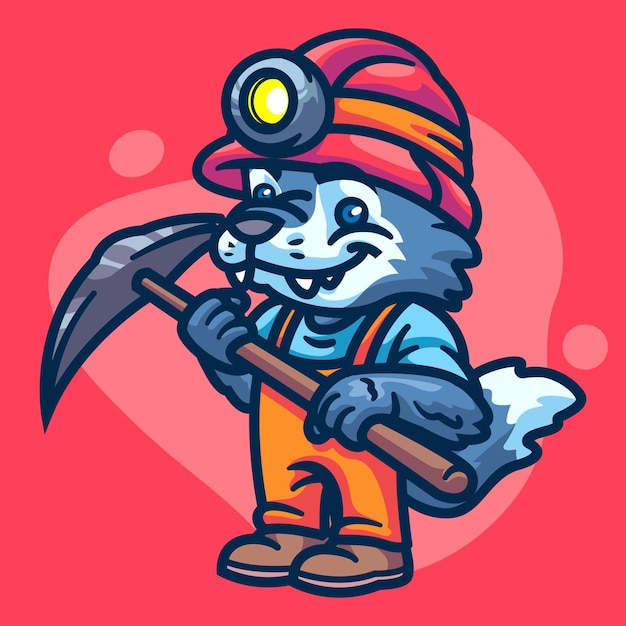 Ilustracja Postaci Wolf Crypto Miner