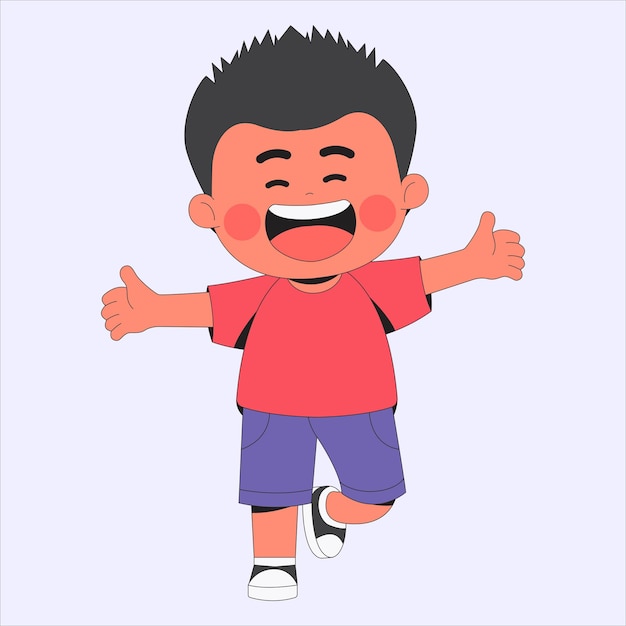 Ilustracja postaci z kreskówki Happy Kid