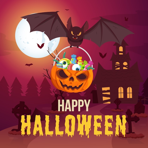 Ilustracja pozdrowienia Halloween