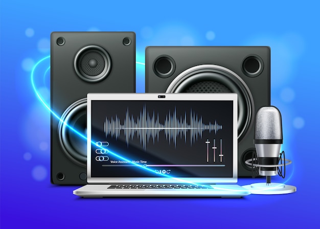 Ilustracja produkcji muzycznej w realistycznym stylu