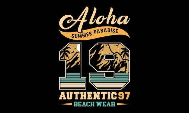 Ilustracja Projekt Koszulki Aloha Summer Paradise.