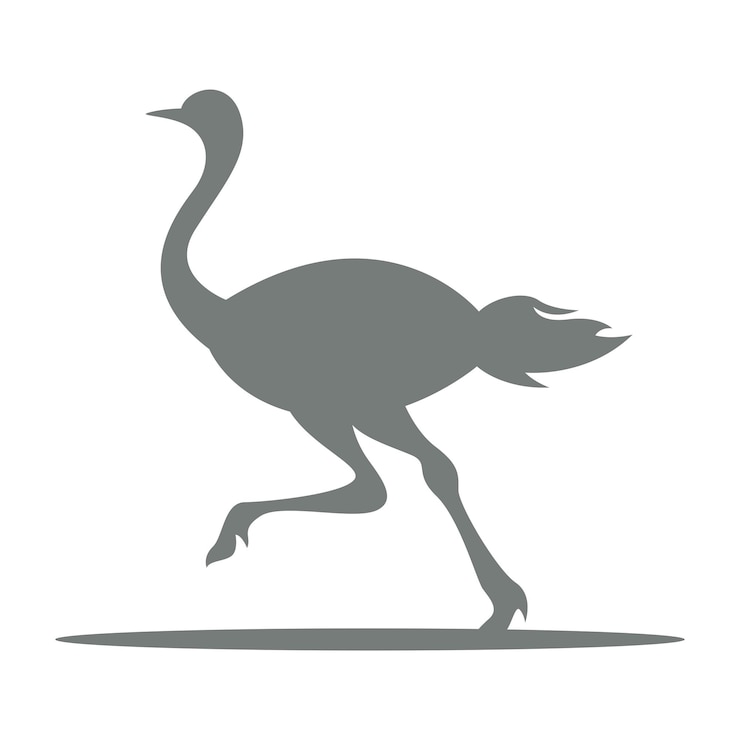 Wektor ilustracja projekt logo ikona strusia
