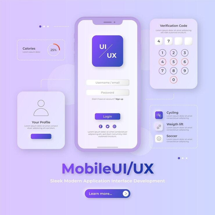Wektor ilustracja projektowa gradientu ui/ux