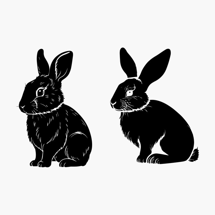 Wektor ilustracja projektowa wektorowa sylwetki króliki
