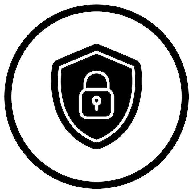 Ilustracja projektowania ikony wektorowej bezpieczeństwa cybernetycznego