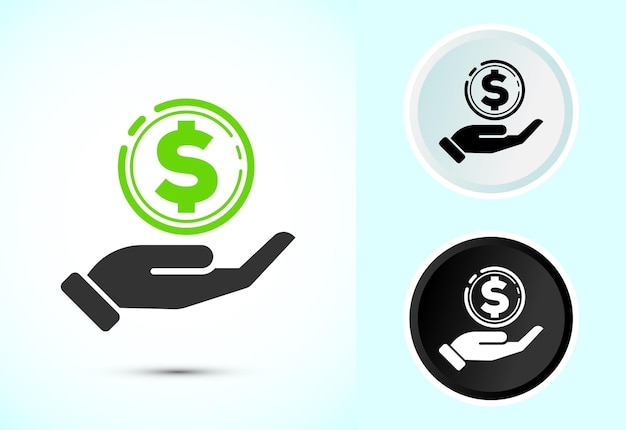 Ilustracja projektu ikony dolara Symbol pieniądza dla aplikacji finansowych i stron internetowych