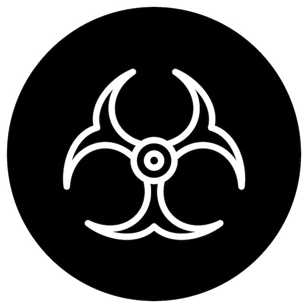 Ilustracja projektu ikony wektora zagrożenia biologicznego