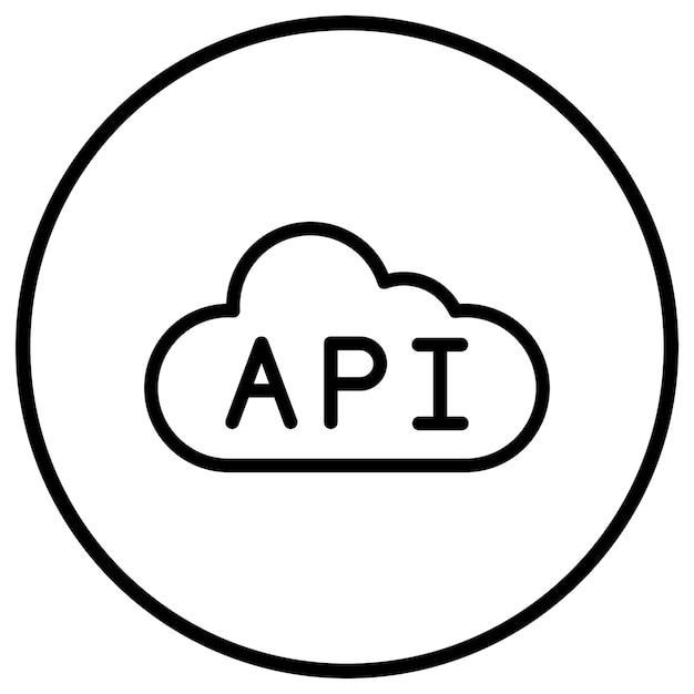 Ilustracja projektu ikony wektorowej Api