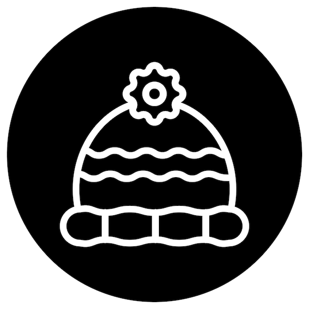 Ilustracja projektu ikony wektorowej czapki zimowej