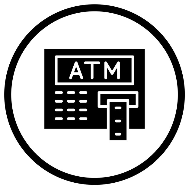 Ilustracja projektu ikony wektorowej maszyny bankomatu