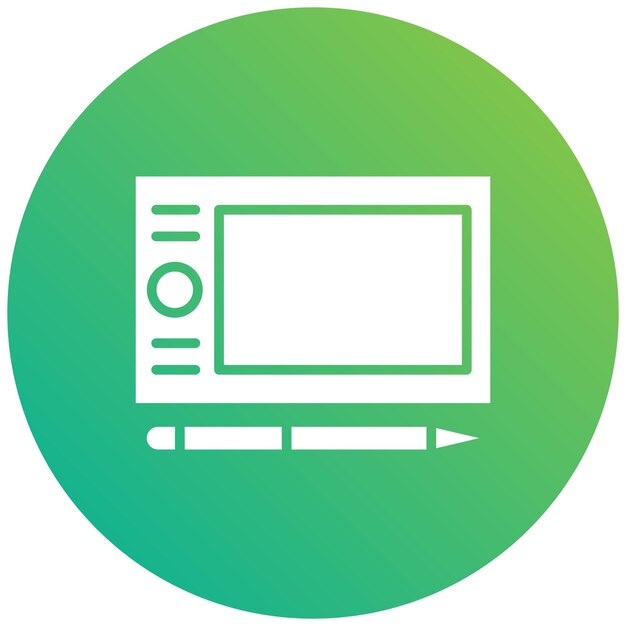 Ilustracja projektu ikony wektorowej tabletu graficznego