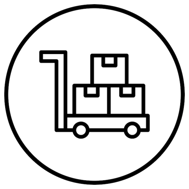 Ilustracja projektu ikony wektorowej wózka