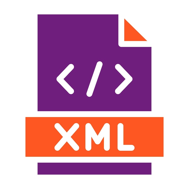 Ilustracja projektu ikony wektorowej Xml