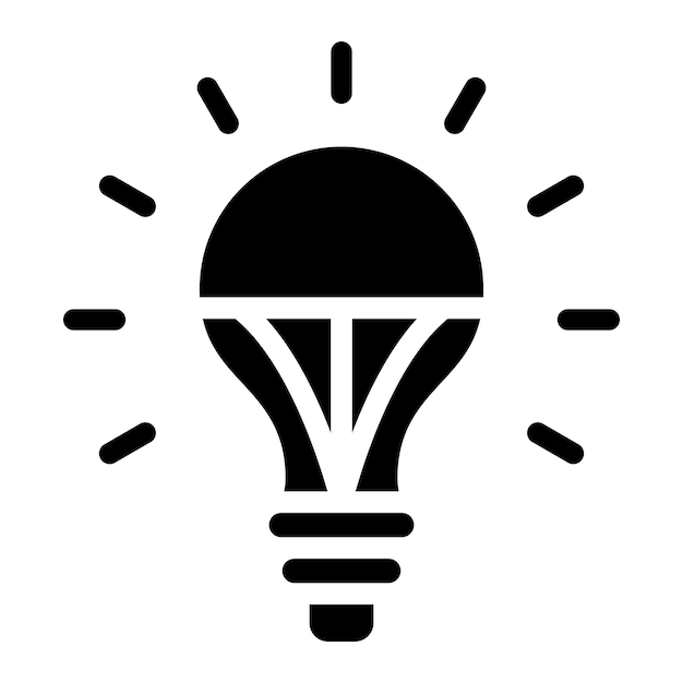 Ilustracja projektu ikony wektorowej żarówki LED