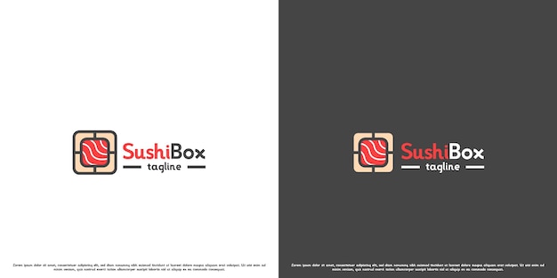 Ilustracja Projektu Logo Dostawy Sushi Nowoczesna, Twórcza Sylwetka Japońskiego Tradycyjnego Pudełka Na żywność