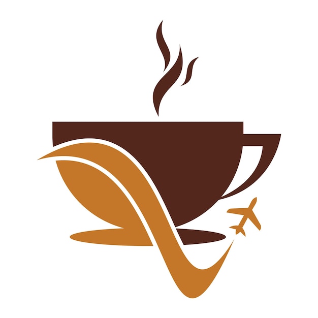 Plik wektorowy ilustracja projektu logo kawy podróży