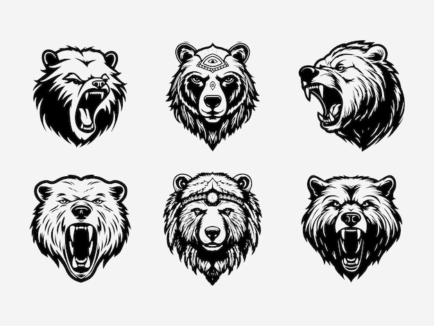 Ilustracja projektu logo niedźwiedzia z wiejskim urokiem idealna dla marek zewnętrznych i motywowanych przygodami