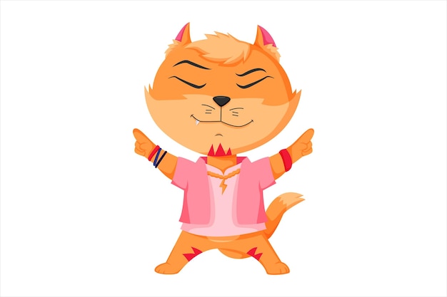 Plik wektorowy ilustracja projektu postaci słodkiego kota
