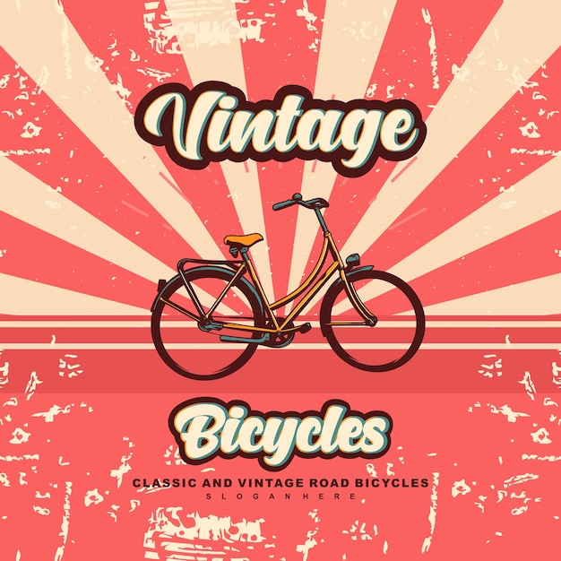 Ilustracja Projektu Retro Roweru W Stylu Vintage