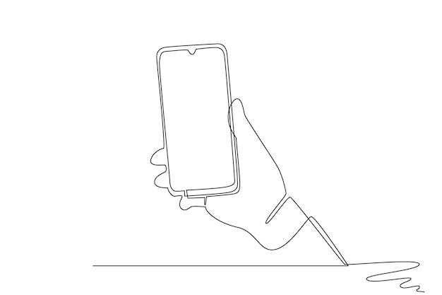ilustracja prostego telefonu linii. koncepcja handphone rysunku i komunikacji.