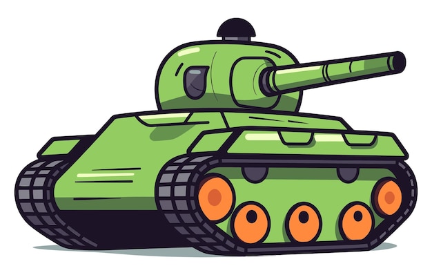 Ilustracja Przedstawiająca ładny Czołg Wojenny Transport Wojskowy, Kolekcja Czołgów Wektorowych