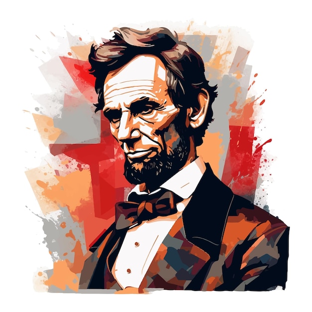 Plik wektorowy ilustracja przedstawiająca portret prezydenta usa abrahama lincolna