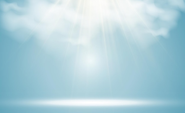 Ilustracja Przedstawiająca Słońce Przeświecające Przez Chmury