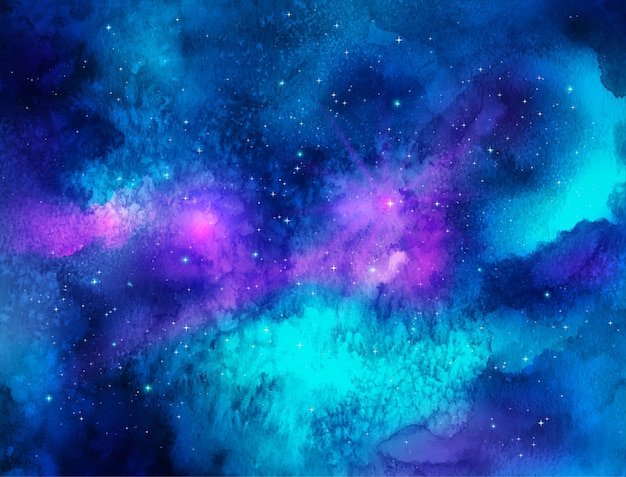 Plik wektorowy ilustracja przestrzeni kosmicznej z akwarelową teksturą