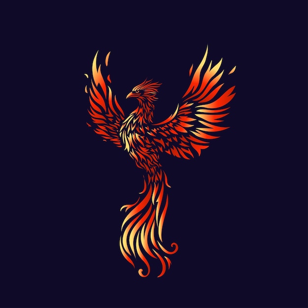 Ilustracja ptaka Phoenix Fire