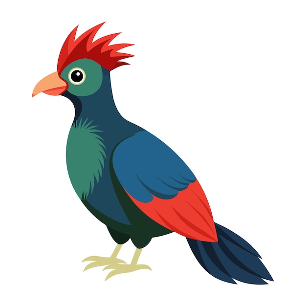 Ilustracja ptaka Turaco Izolowany na białym