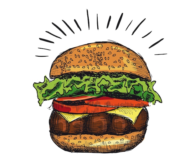 Ilustracja Pyszny Burger