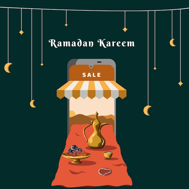 Ilustracja Ramadan Kareem Dla Motywu Islamskiego