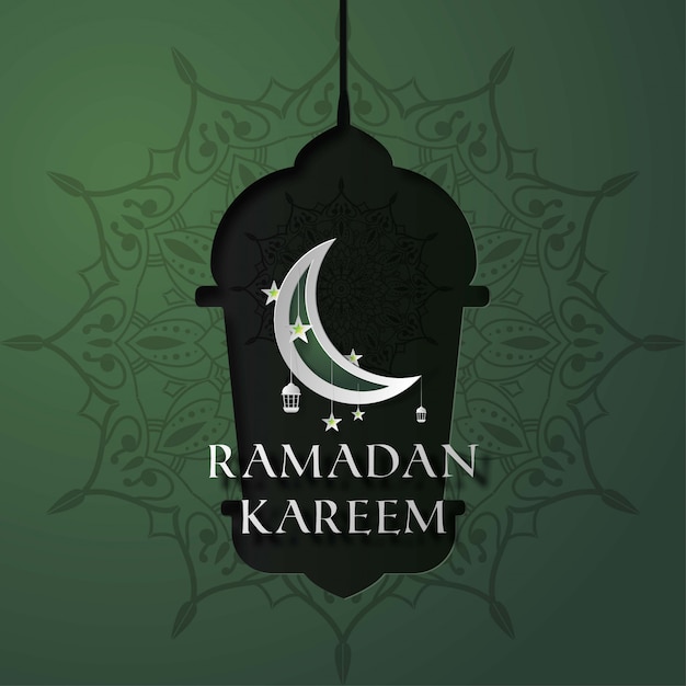 Plik wektorowy ilustracja ramadan kareem z tłem mandali