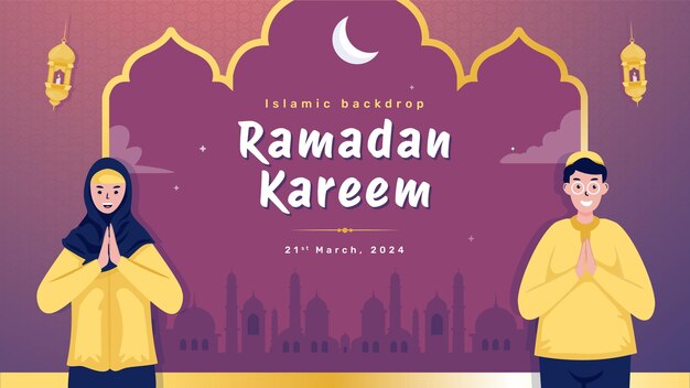 Ilustracja Ramadanu Islamskiego Kareema Na Tle