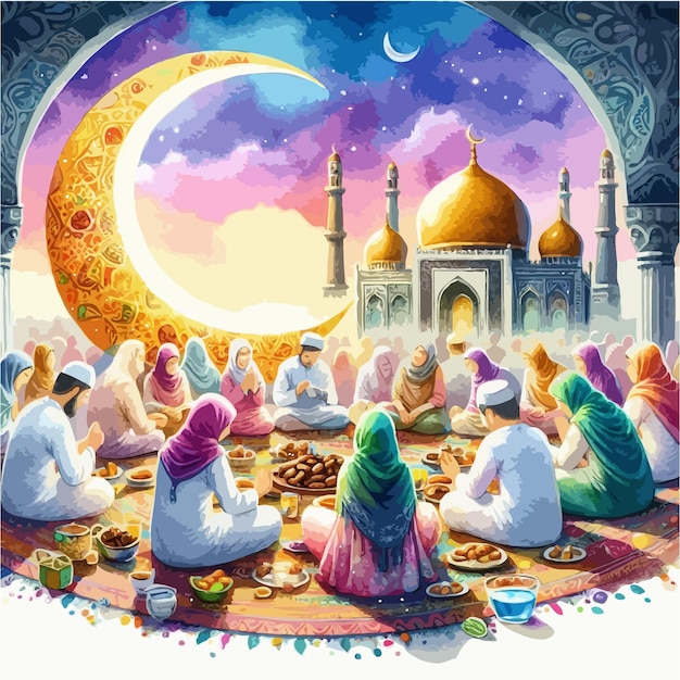 Plik wektorowy ilustracja ramadanu