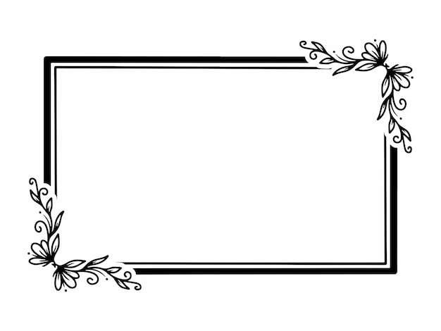 Plik wektorowy ilustracja ramki artystycznej z linią kwiatową