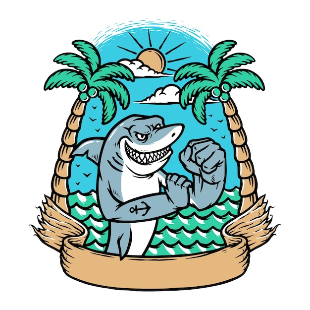 Ilustracja Rekina Straży Przybrzeżnej