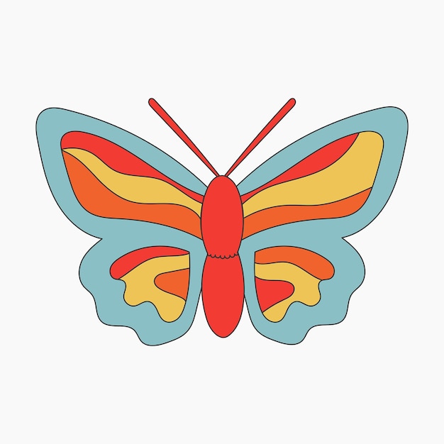 Ilustracja Retro Hippie Motyl