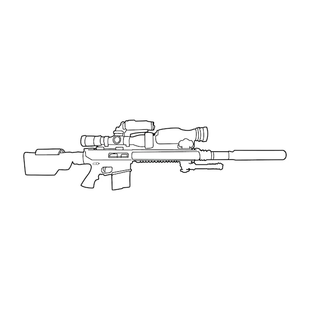 Ilustracja Rifle Wyizolowana Na Białym Tle