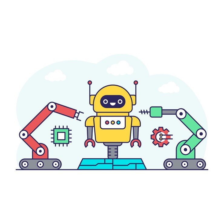 Wektor ilustracja robota w płaska konstrukcja