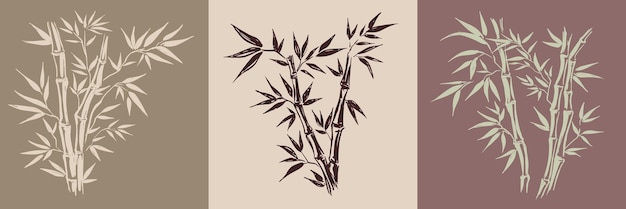 Ilustracja roślin bambusowych