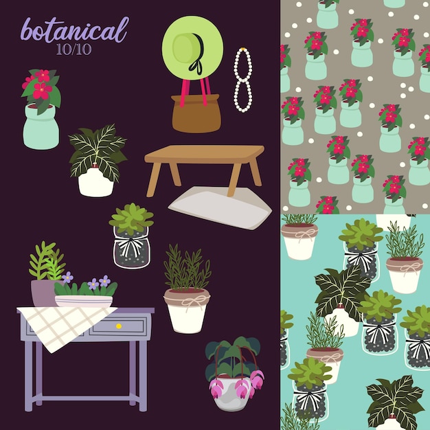 Ilustracja Roślin Botanicznych Z Wnętrzem