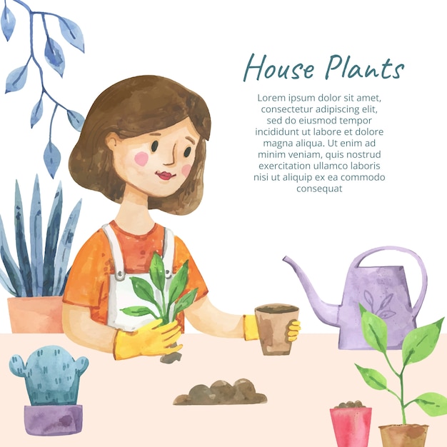 Ilustracja Rośliny Domowe