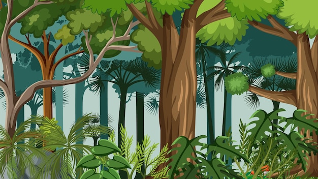 Ilustracja różnorodności biologicznej w bujnych lasach