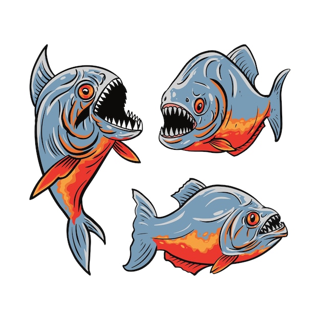 Ilustracja ryby pirania