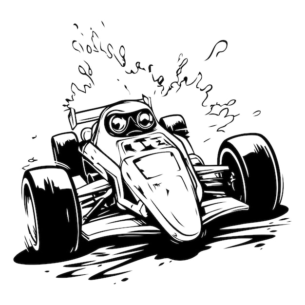 Plik wektorowy ilustracja samochodu wyścigowego na ogniu ilustracja wektorowa tła